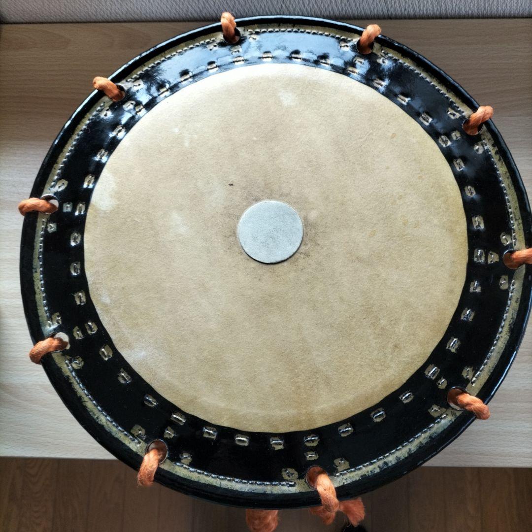 （ふわふわ様ご依頼商品です）良品　締太鼓　附締太鼓　和太鼓本体-バチ付き　中古品