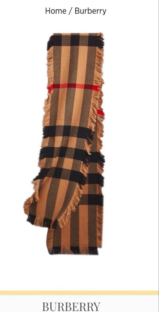 新品未使用BURBERRY バーバリー スカーフマフラー サイドフリンジ ウール