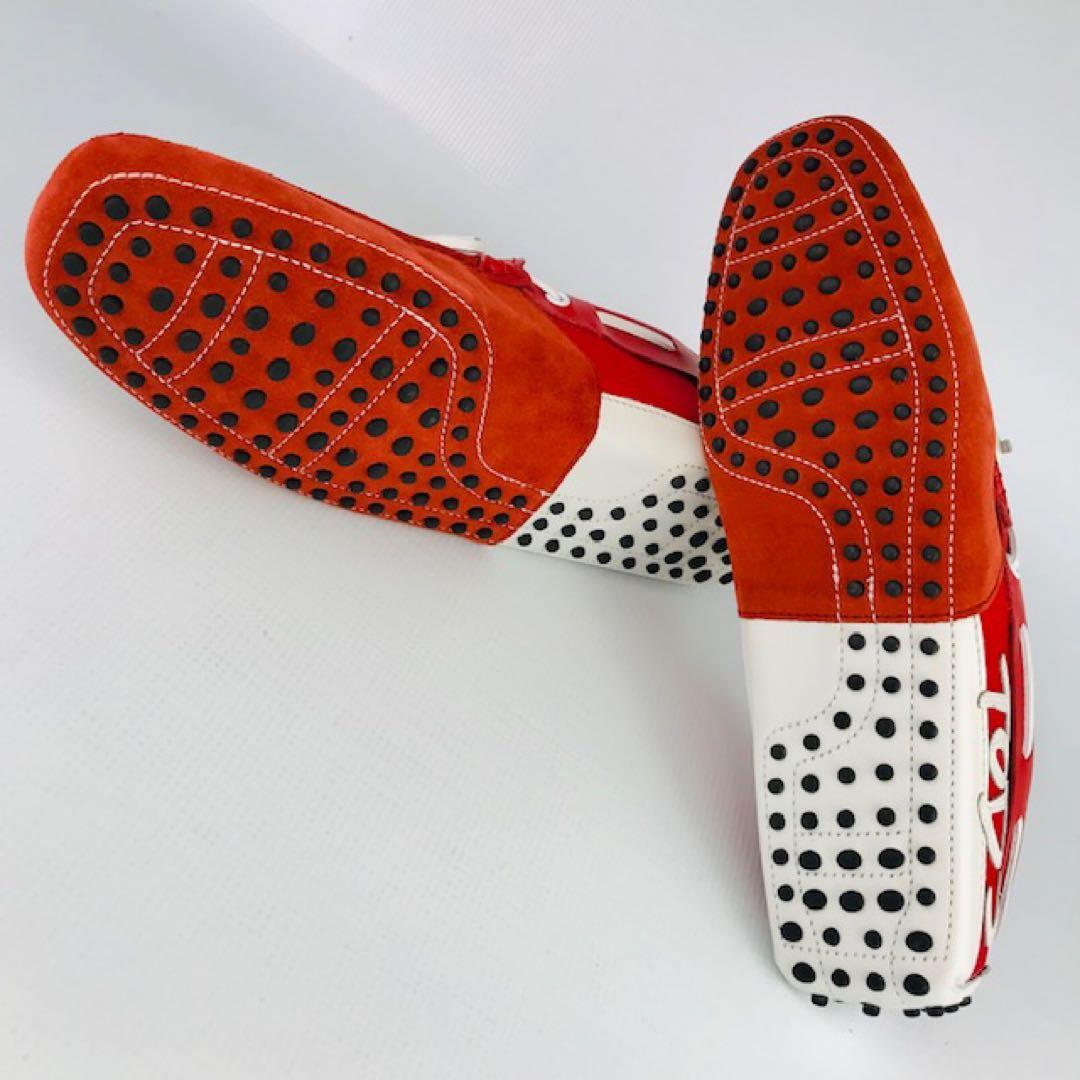 新品未使用★TOD'S・レザー切替 サイドロゴ ドライビングシューズ(10.5)