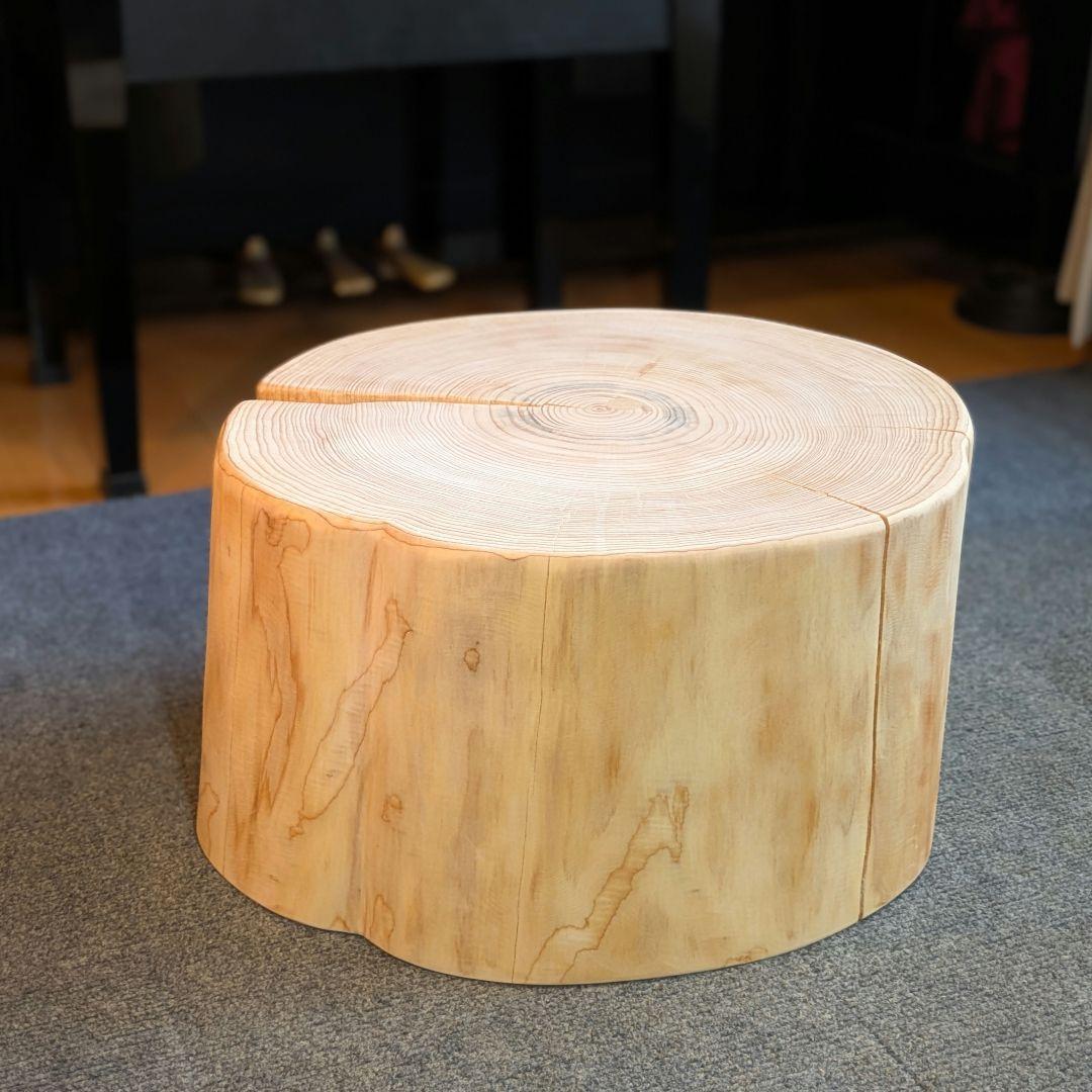 檜　切り株　丸太　椅子　スツール　 テーブル　高さ約22.5㎝