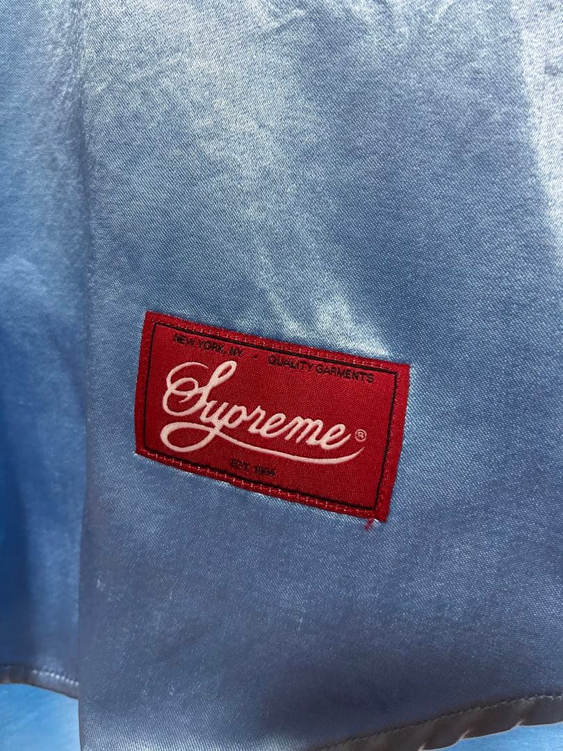 Supreme 水色 XL 野球シャツ 背番号1