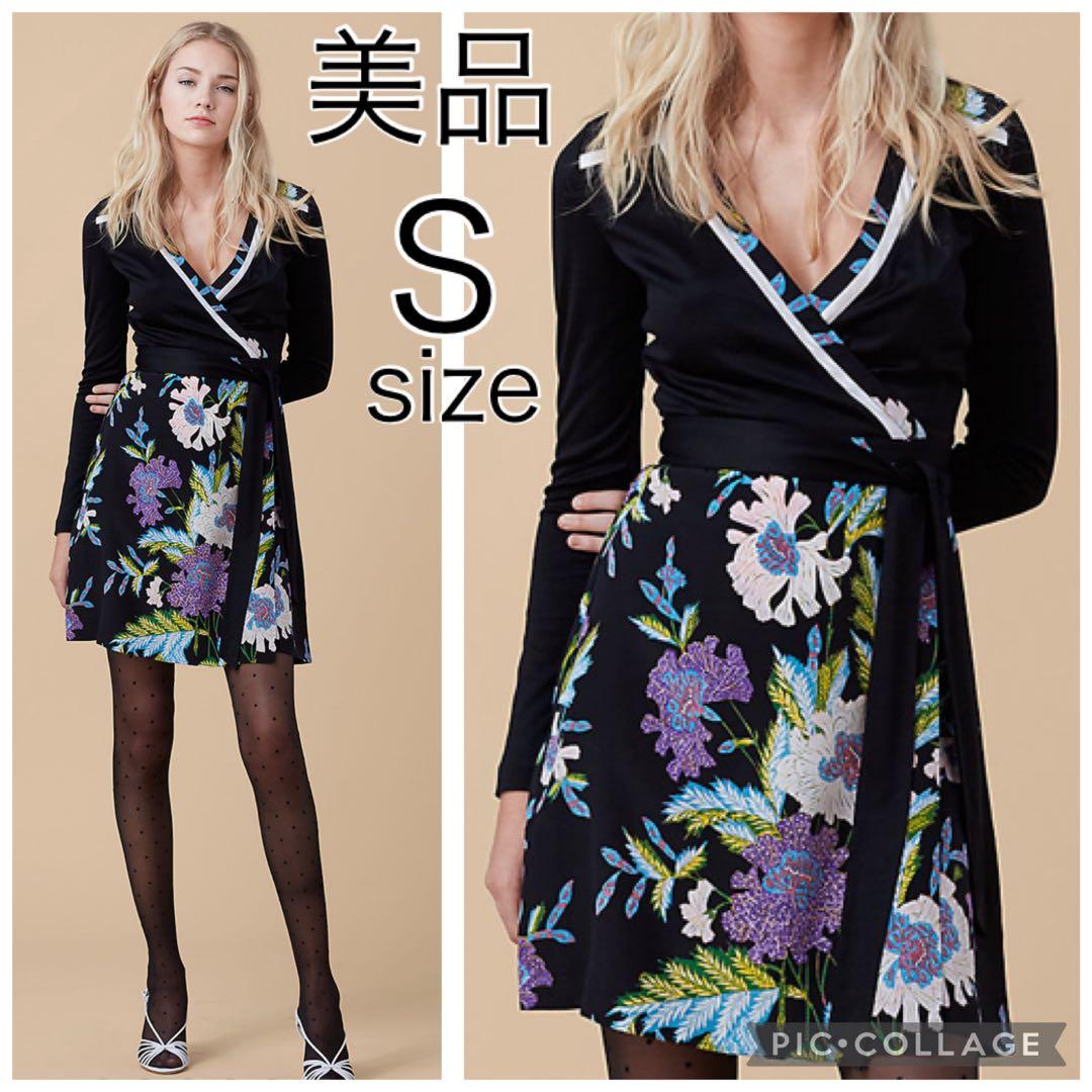 新品同様ダイアンフォンファステンバーグアートクチュールプリント ラップワンピース