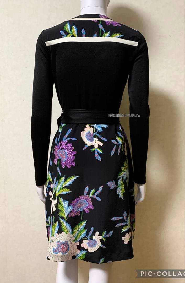 新品同様ダイアンフォンファステンバーグアートクチュールプリント ラップワンピース