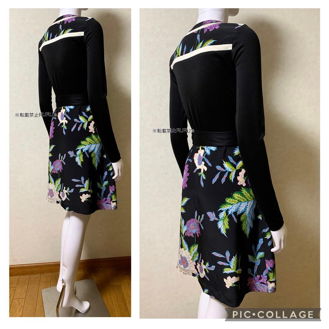 新品同様ダイアンフォンファステンバーグアートクチュールプリント ラップワンピース