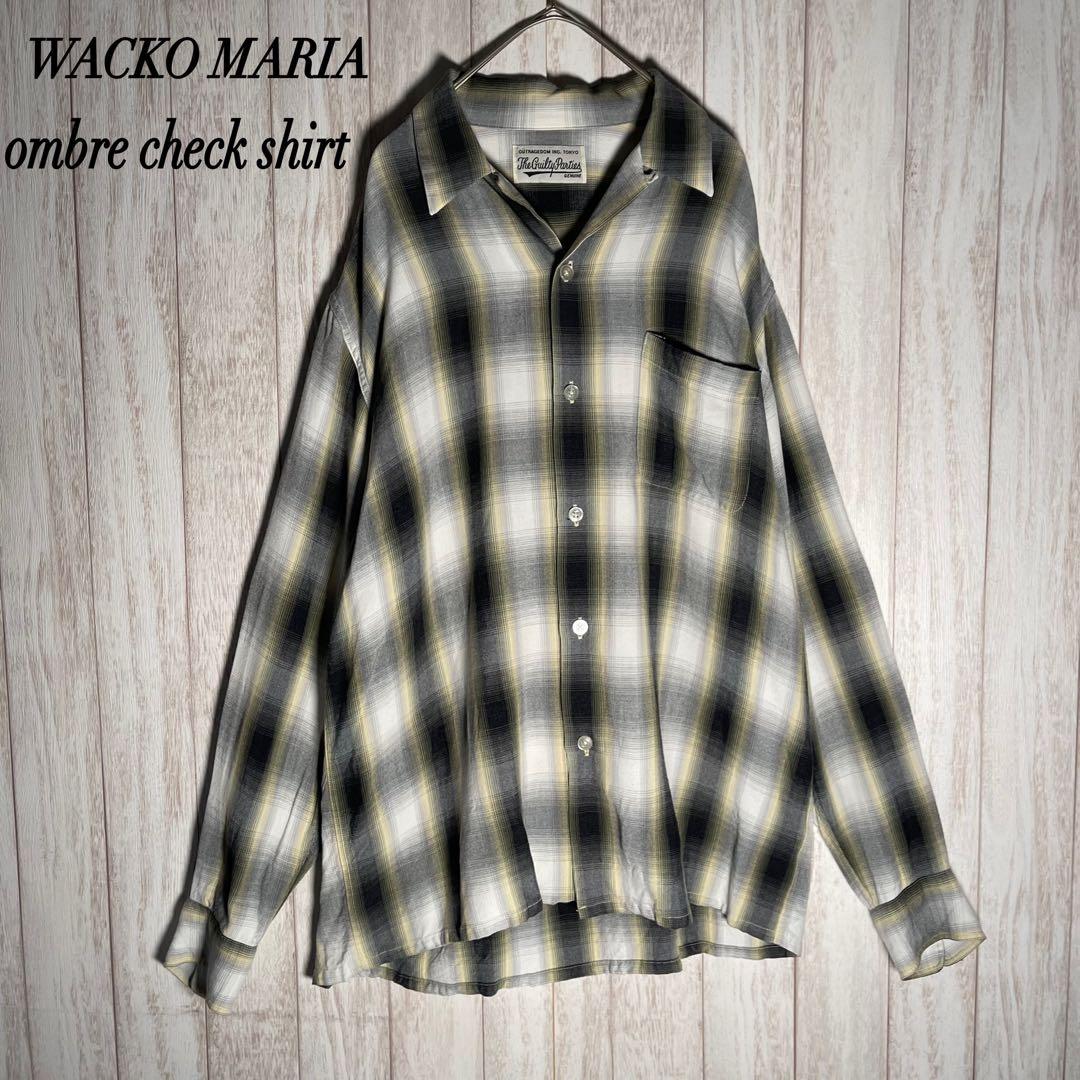 即完モデル】ワコマリア Lサイズ レーヨン グランジ オンブレチェック