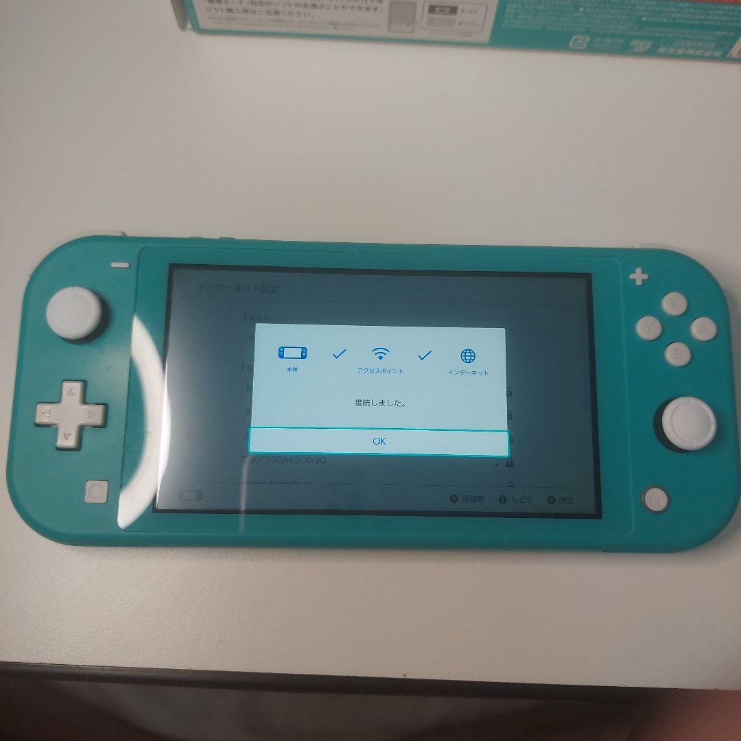 【動作品】Switch Lite本体 ターコイズ 箱あり 充電器 SDカード付き