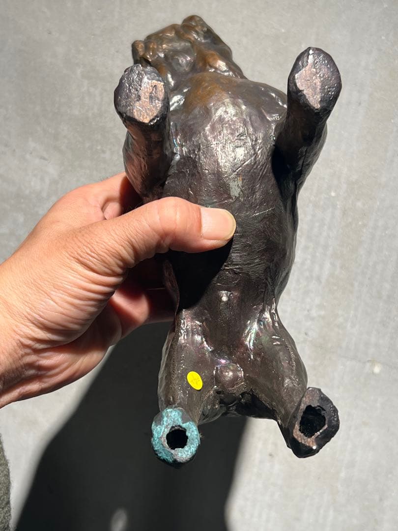 ヴィンテージ ブルドッグ ブロンズオブジェ 】パグ・フレブル・ブル・銅像彫刻