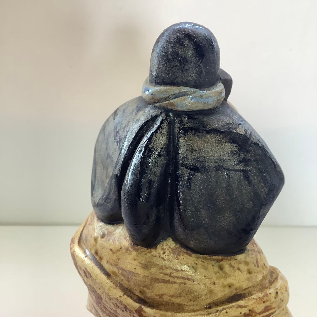 青木木米造 お福人形 お多福 冨久女 京焼 置物 骨董 古美術品