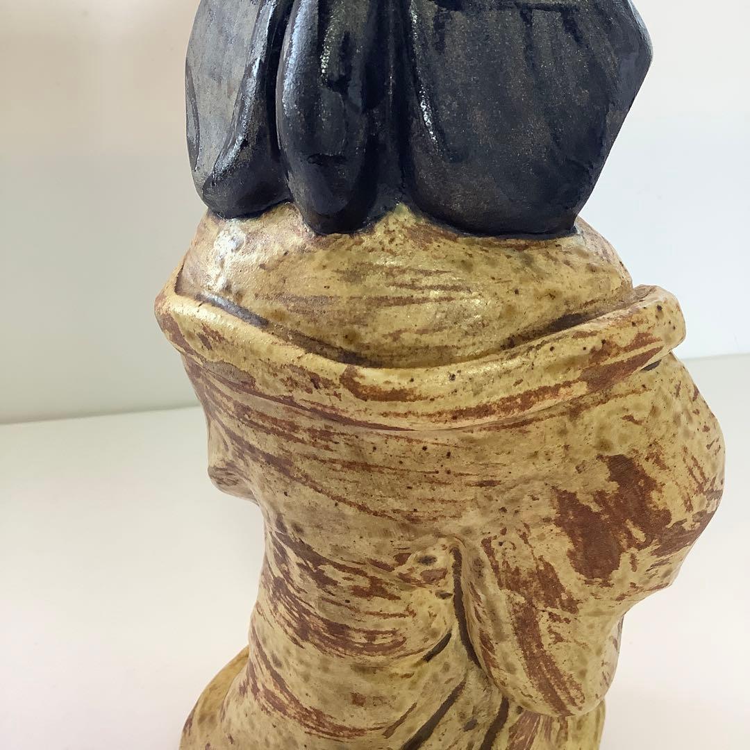 青木木米造 お福人形 お多福 冨久女 京焼 置物 骨董 古美術品