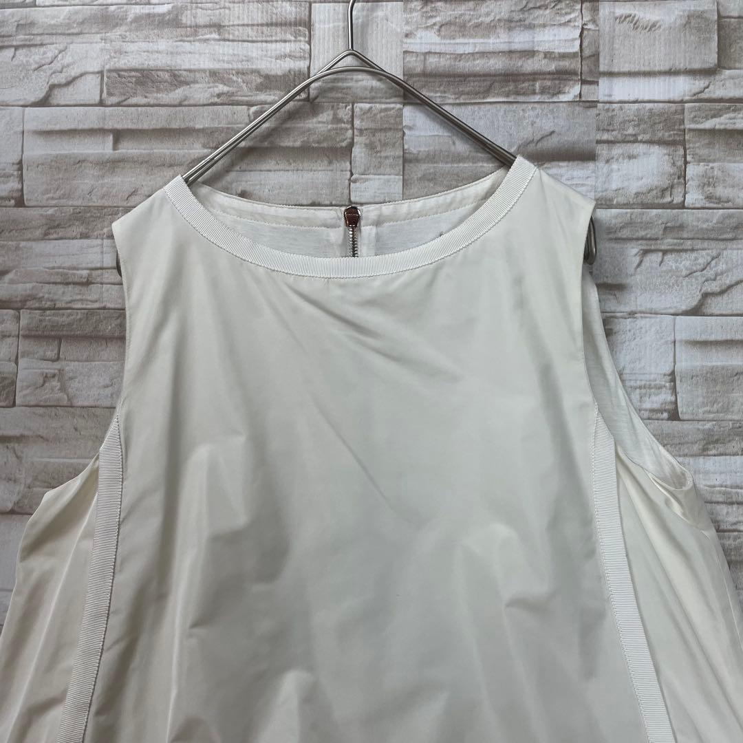 【美品】モンクレール★ ABITO　ノースリーブワンピース　フレア　ホワイト