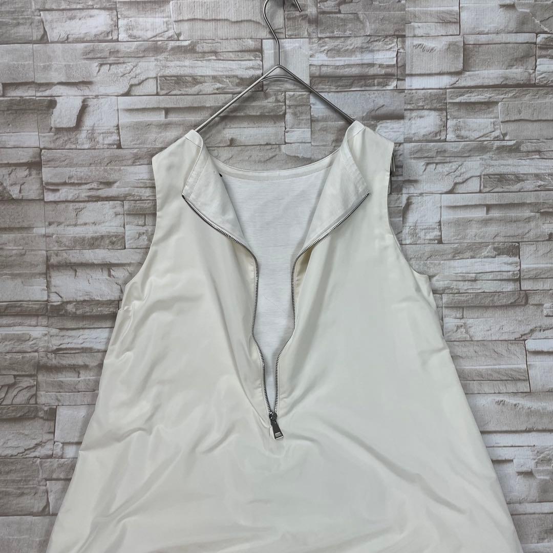 【美品】モンクレール★ ABITO　ノースリーブワンピース　フレア　ホワイト