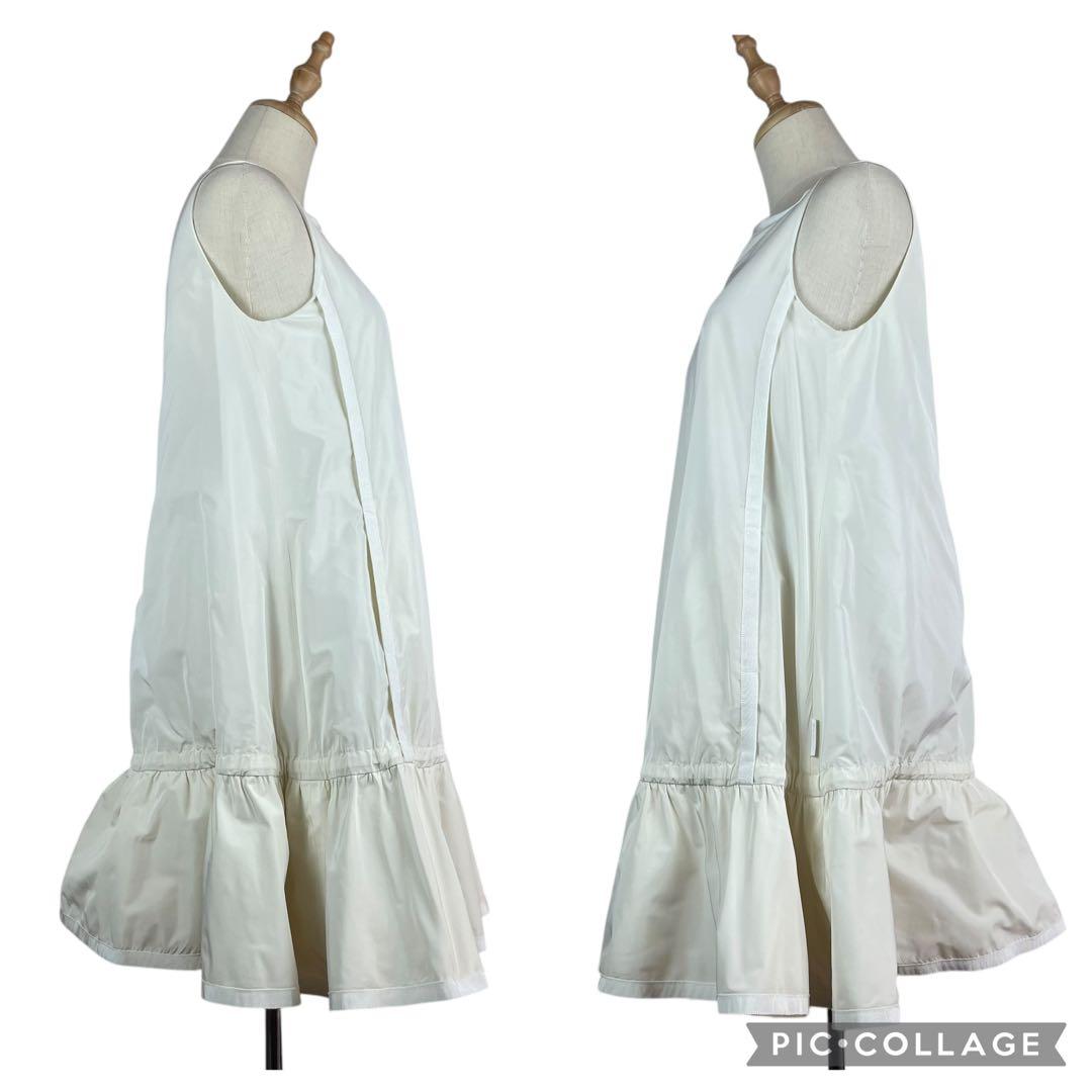 【美品】モンクレール★ ABITO　ノースリーブワンピース　フレア　ホワイト