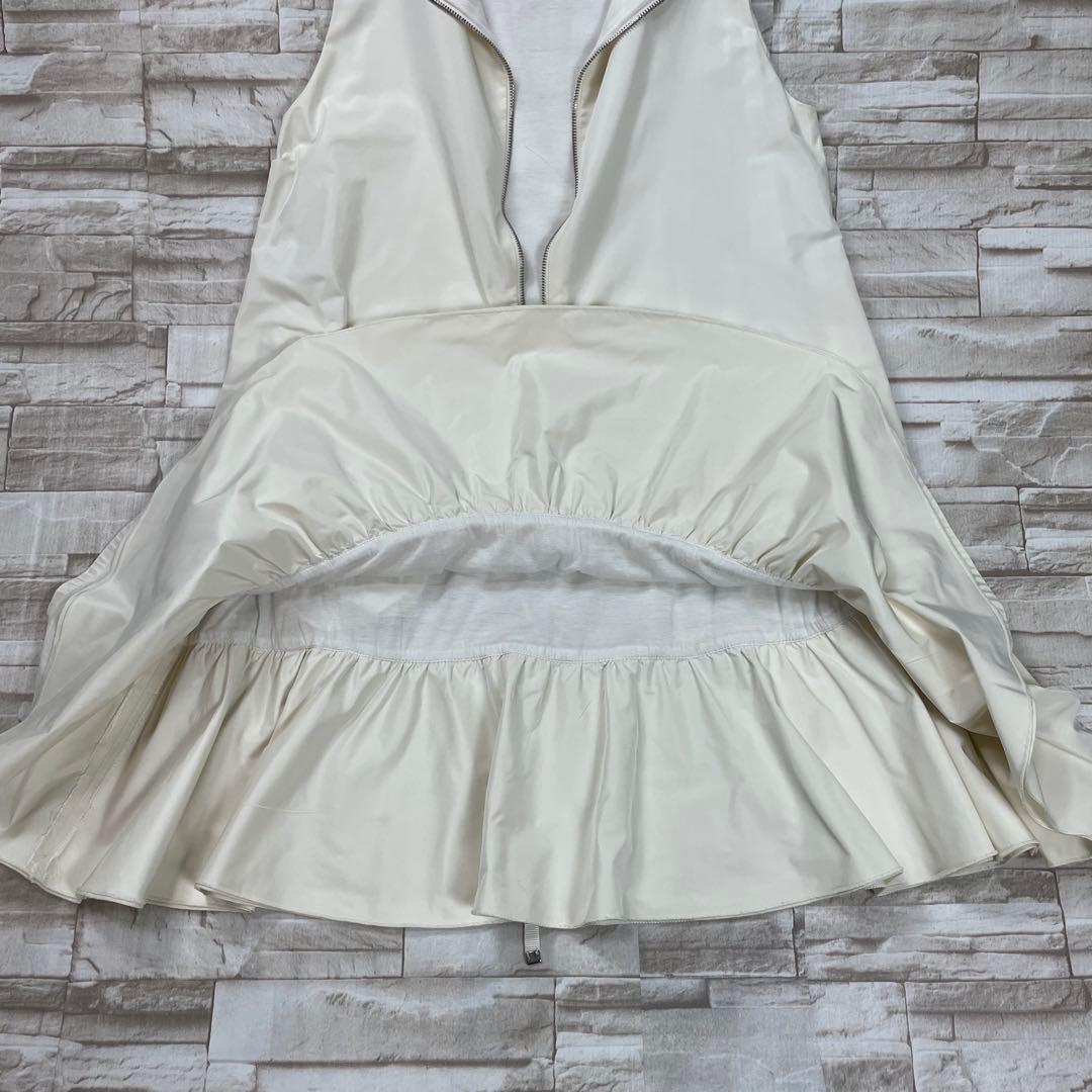 【美品】モンクレール★ ABITO　ノースリーブワンピース　フレア　ホワイト