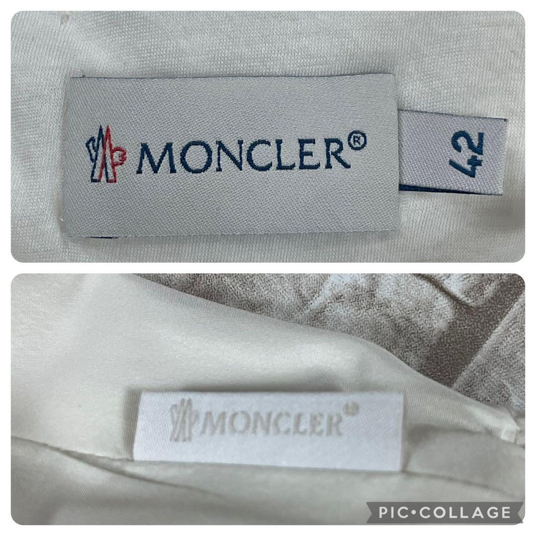 【美品】モンクレール★ ABITO　ノースリーブワンピース　フレア　ホワイト