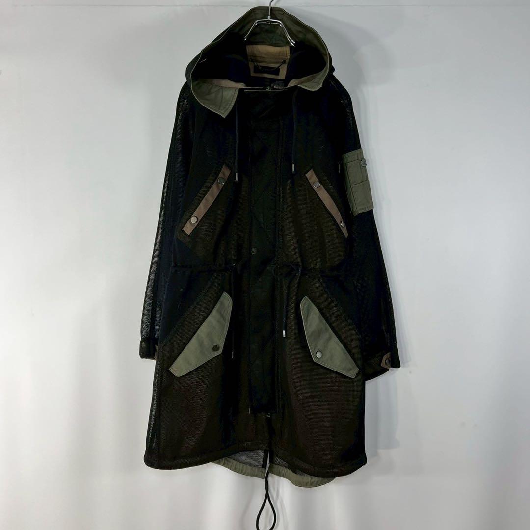 DIESEL ディーゼル　y2k ナイロンメッシュ　ロングコート　希少　20周年