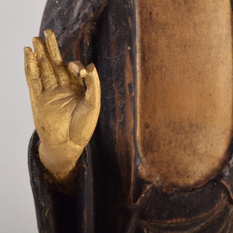 仏教美術 木彫 金彩彩色 仏像 置物 C 8624