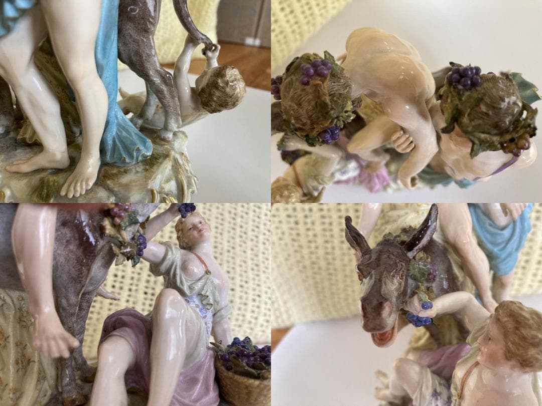 マイセン フィギュリン ロバに乗るシレナス  ロバのサイレーン 酔っぱらう人々