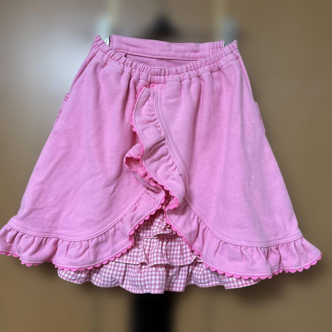 メゾピアノ みみぽぽ スカート フリル 総柄 平成レトロ 140 ミミポポ