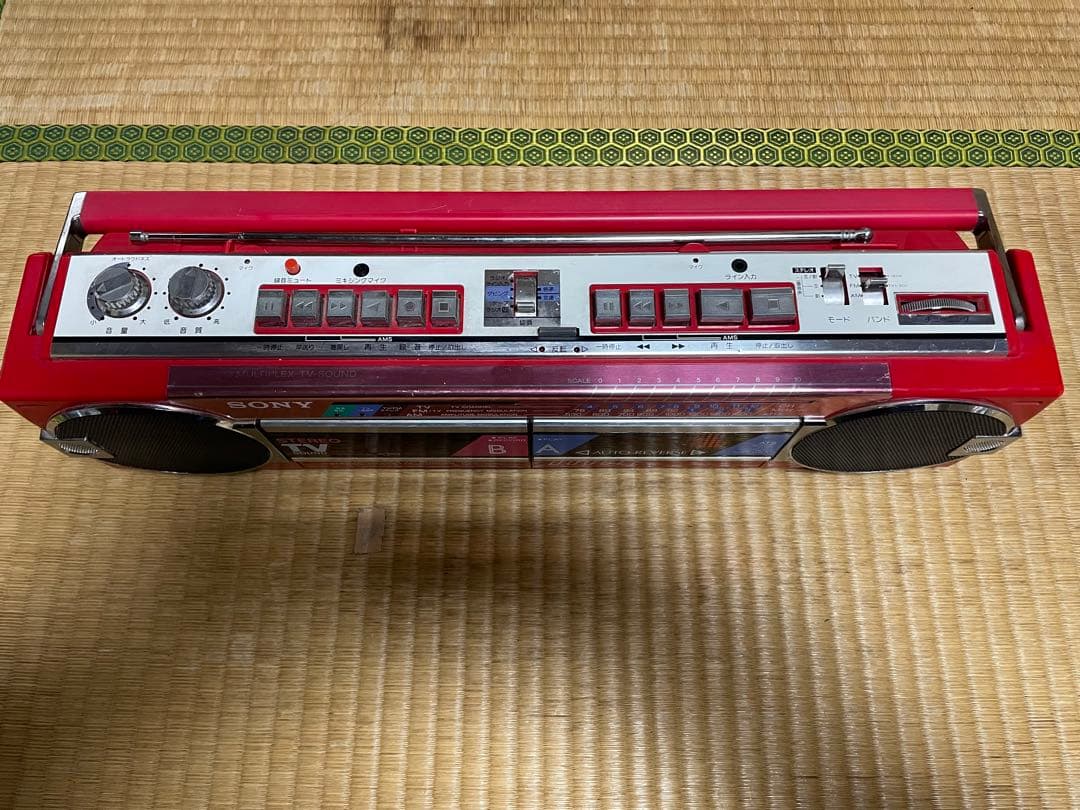 終わりますよ‼️ 超貴重❗️奇跡‼️SONY CFS-W80 昭和レトロ ラジカセ　赤