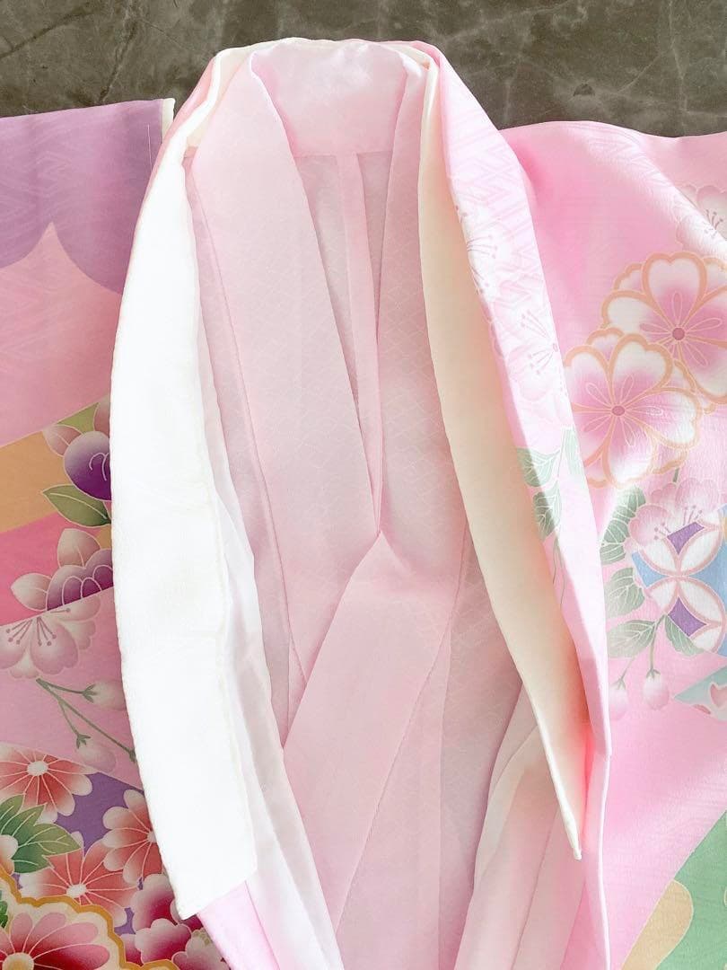 新品即納♥式部浪漫 四つ身着物単品 源氏香に束熨斗 桃色