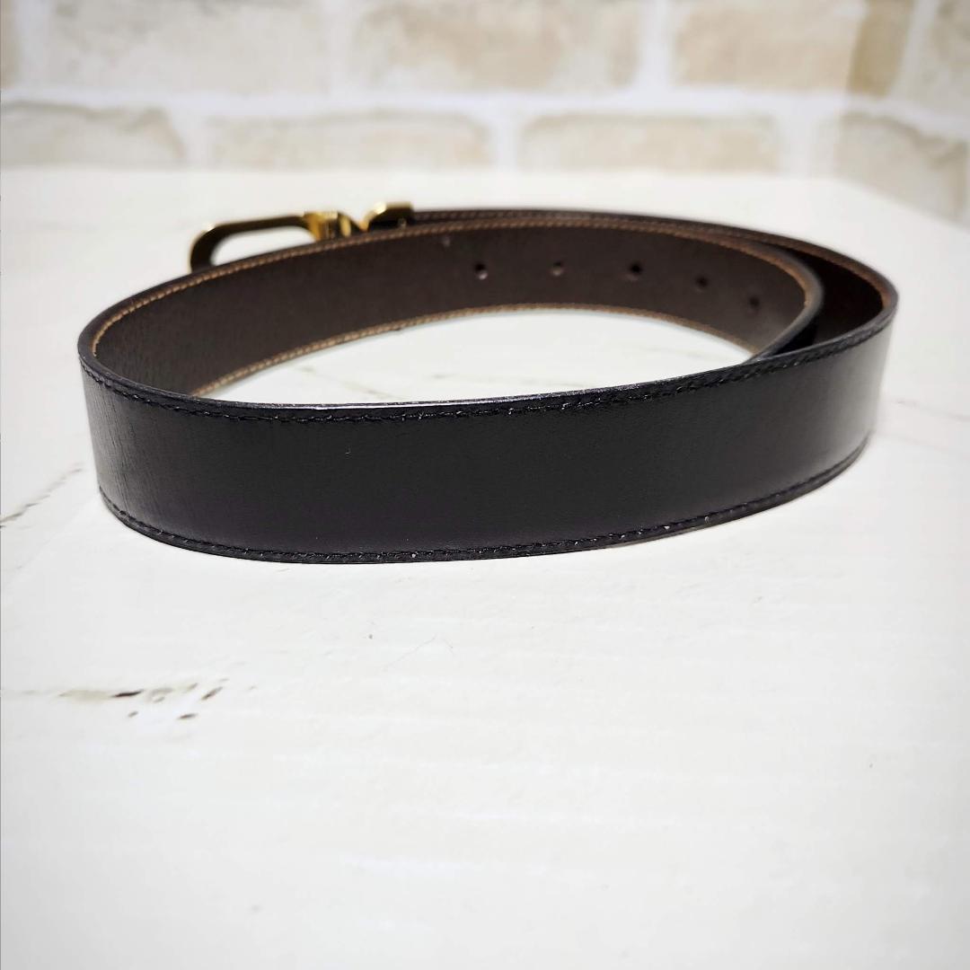 ★OLD GUCCI【グッチ】リバーシブル レザーベルト 極美品 希少レア