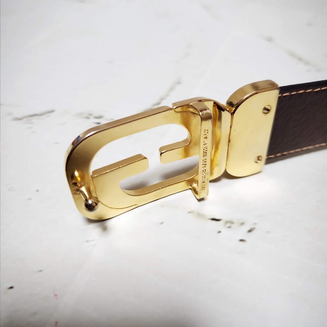 ★OLD GUCCI【グッチ】リバーシブル レザーベルト 極美品 希少レア
