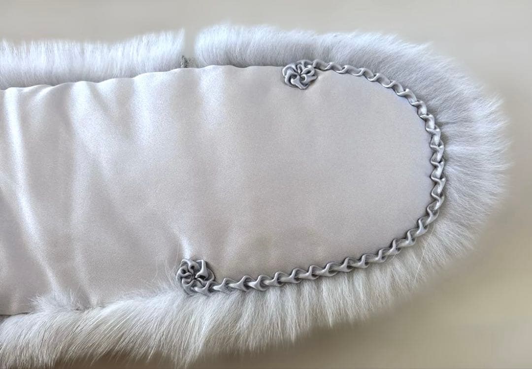 未使用　高級　サガフォックス　ファーショール　シルバー