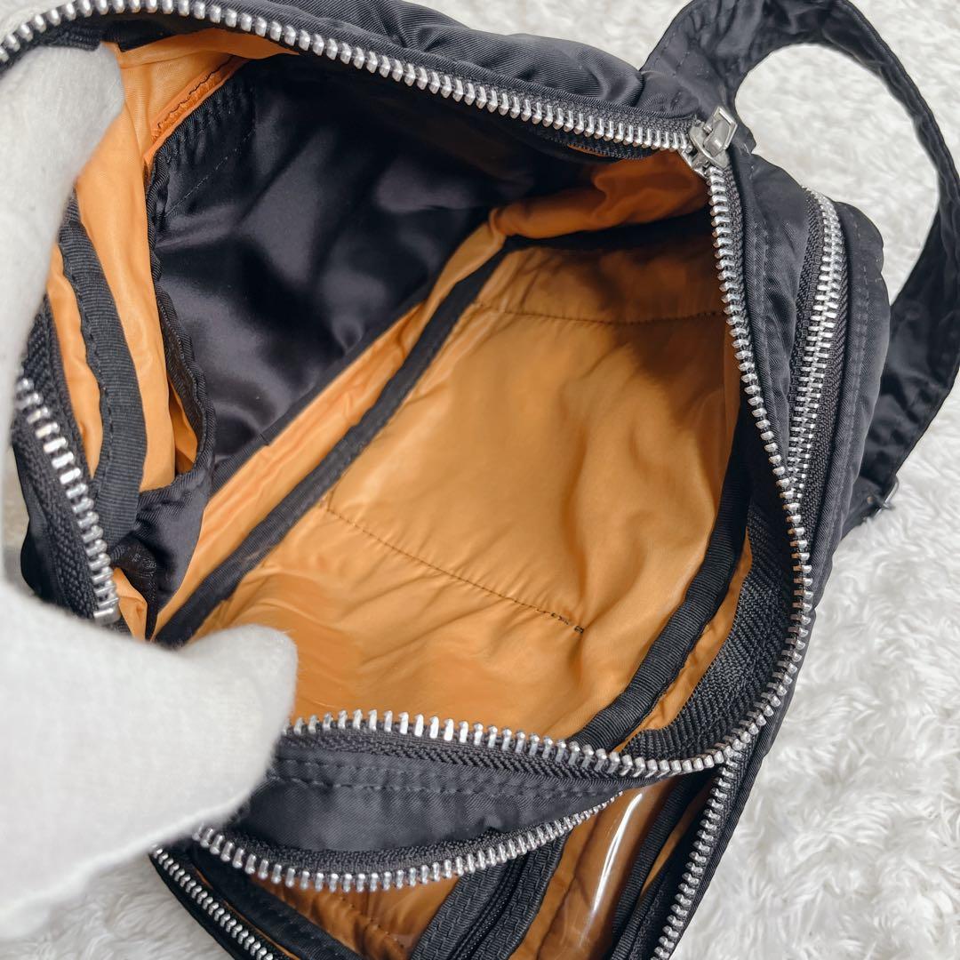 美品 ポーター タンカー 二層 ショルダーバッグ ブラック 肩がけ 黒 2室