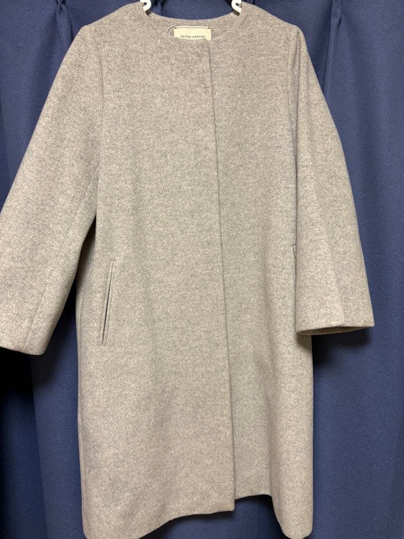 UBCB ノーカラー ベルスリーブ コート　ノーカラーコート