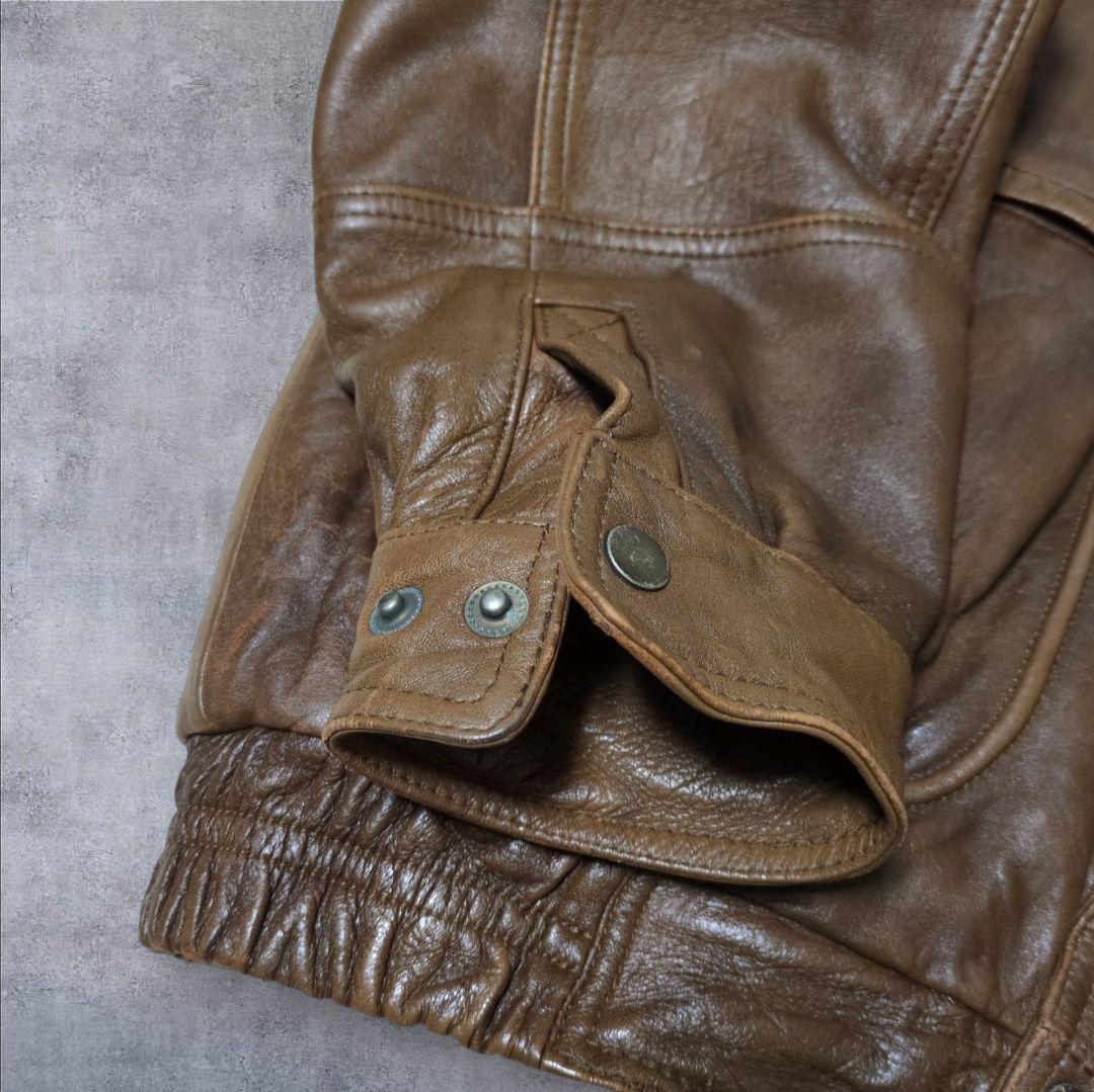 90s vintage A-2 フライトジャケット LL レザー 短丈 ボマー