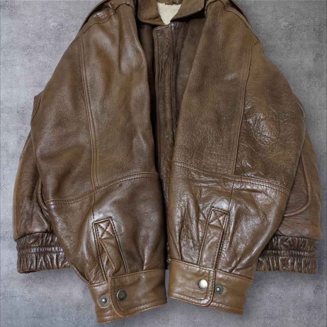 90s vintage A-2 フライトジャケット LL レザー 短丈 ボマー