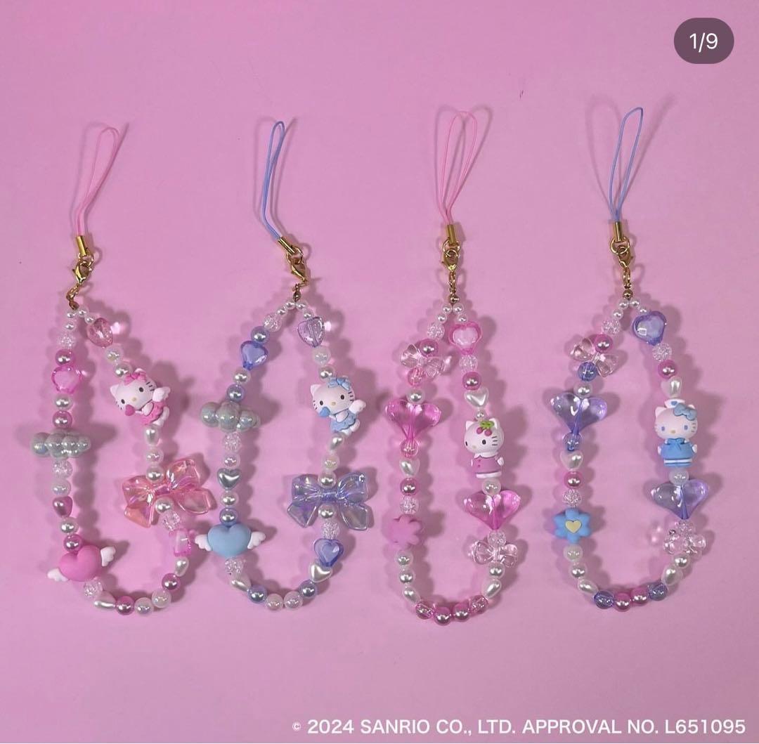 ハローキティ フォンストラップ エンジェル ピンク - メルカリ