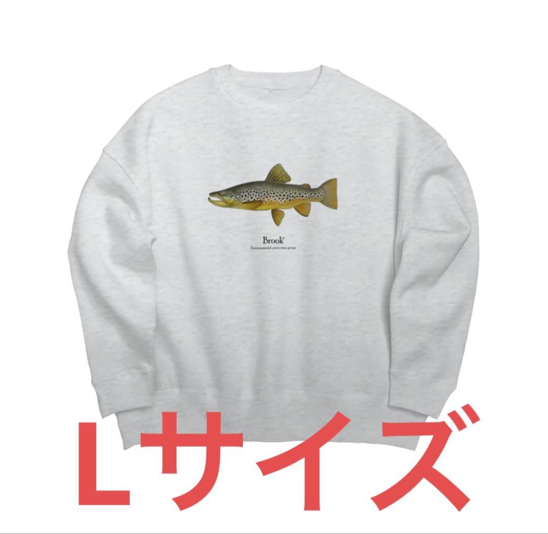 Brookトラウトフィッシュプリント グレー XL スウェット Brook Fish