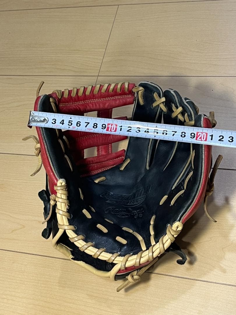 Rawlings 少年軟式用グローブ 黒/赤 内野用 美品