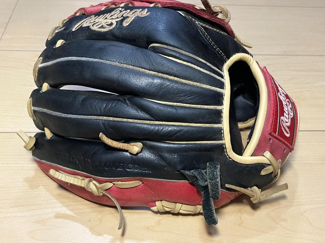 Rawlings 少年軟式用グローブ 黒/赤 内野用 美品