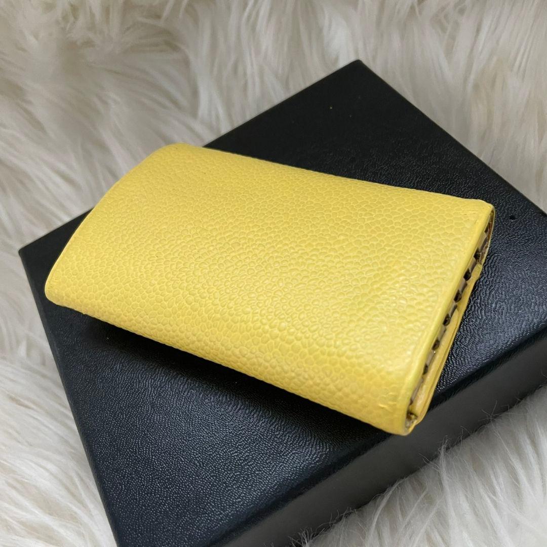 金運 シャネル CHANEL カードケース キーケース イエロー ココマーク