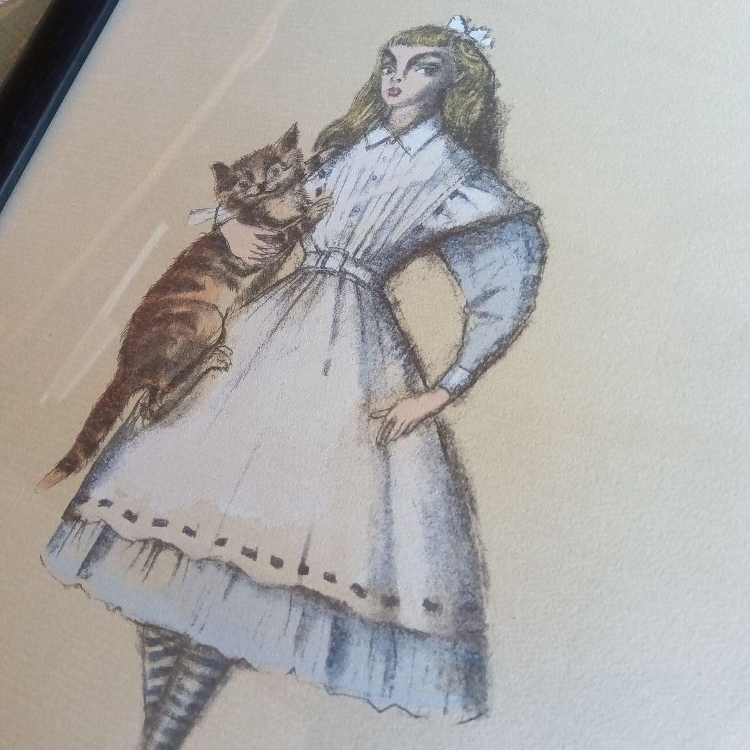 金子國義 金子国義 版画 サイン 署名 手彩色 リトグラフ 不思議の国の