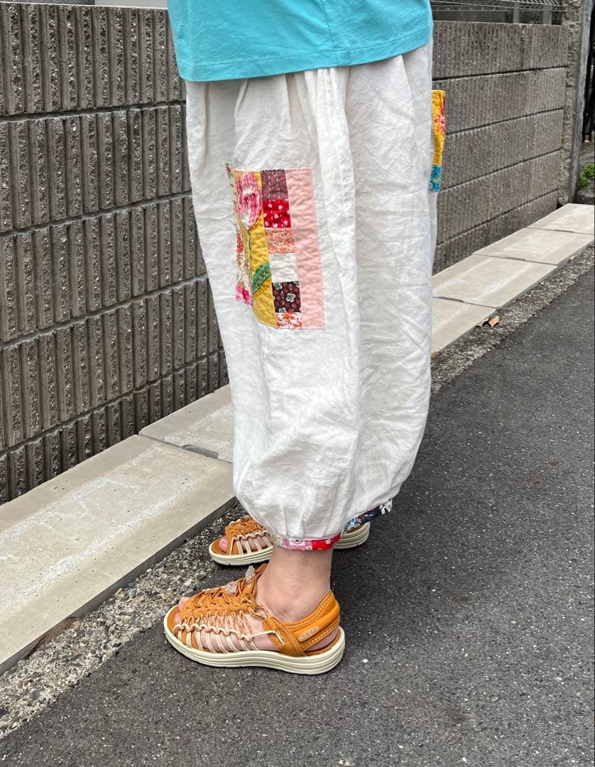 ちくちくもんぺパッチワーククリーム色