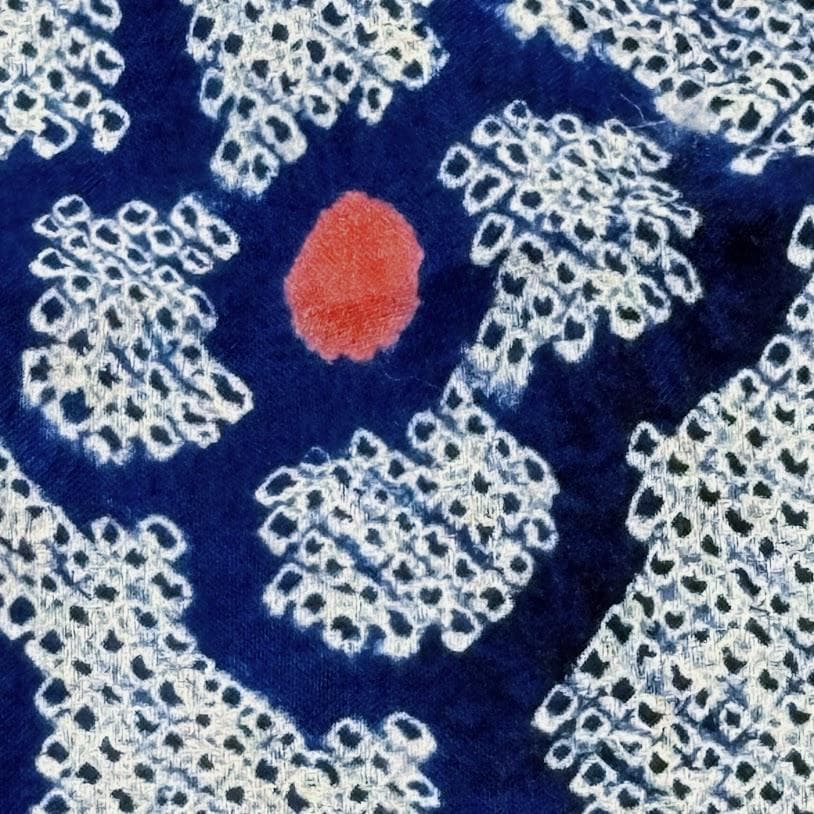 スナフキン　未使用品　絞り浴衣　有松鳴海絞り　総絞り　浴衣　綿　E801