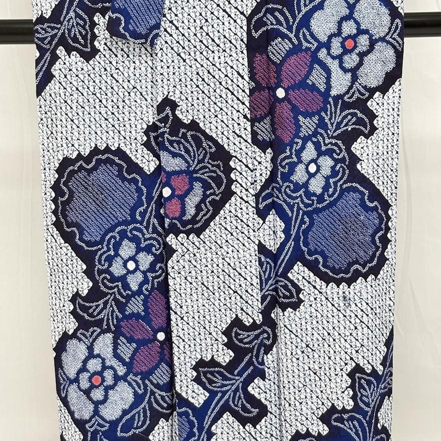 スナフキン　未使用品　絞り浴衣　有松鳴海絞り　総絞り　浴衣　綿　E801