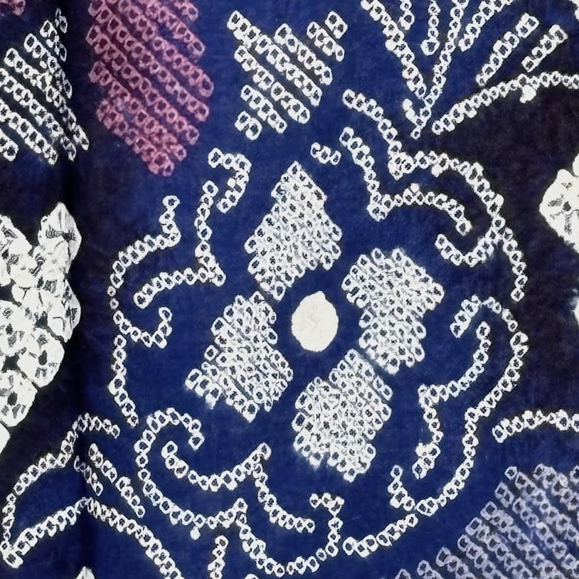 スナフキン　未使用品　絞り浴衣　有松鳴海絞り　総絞り　浴衣　綿　E801