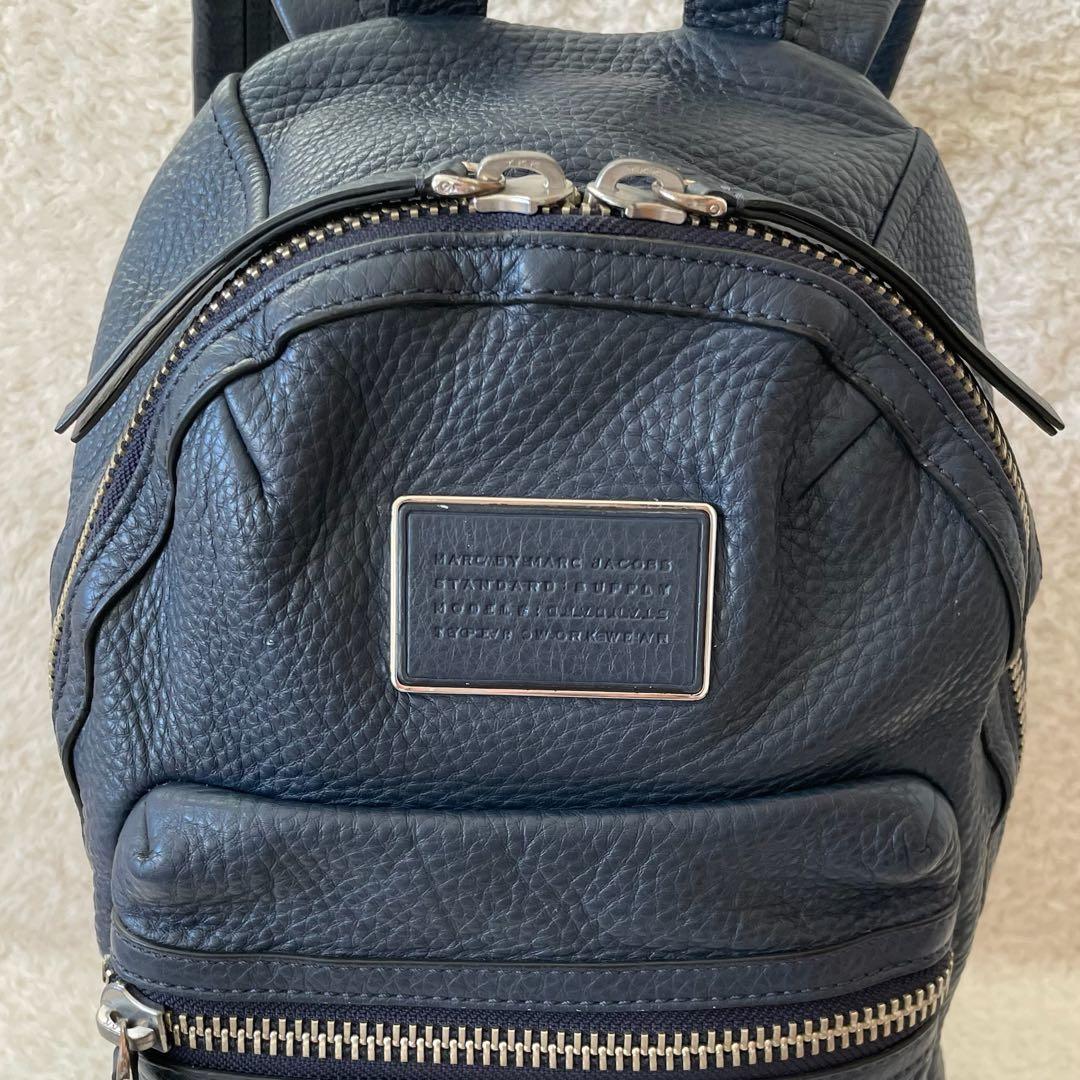 MARC JACOBS リュック オールレザー ネイビー