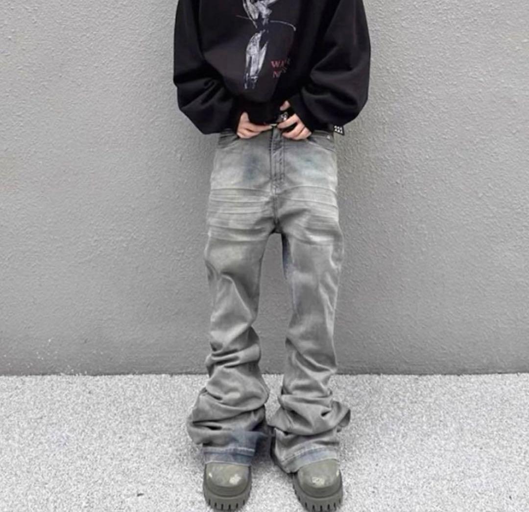 bolan似 white boots cut denim opium オンライン ショッピング