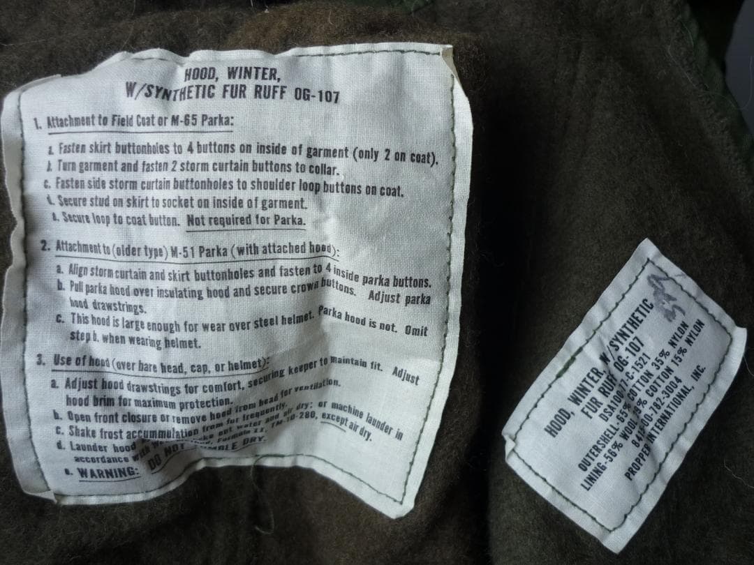 新品 70s 米軍 M-65 フード デッドストック モッズコート パーカー D