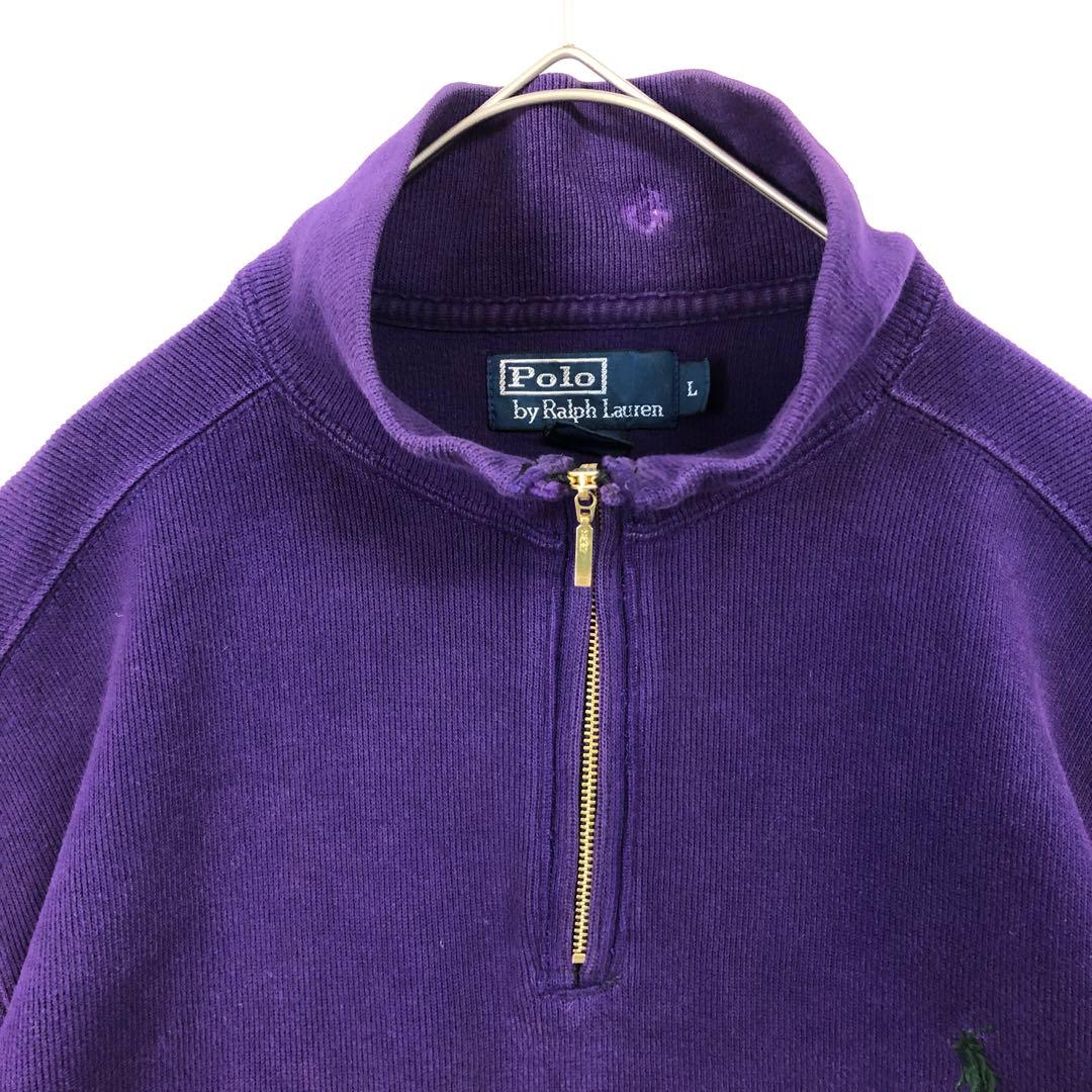 1640 ポロ ラルフローレン コットン ニット スウェット ハーフジップ