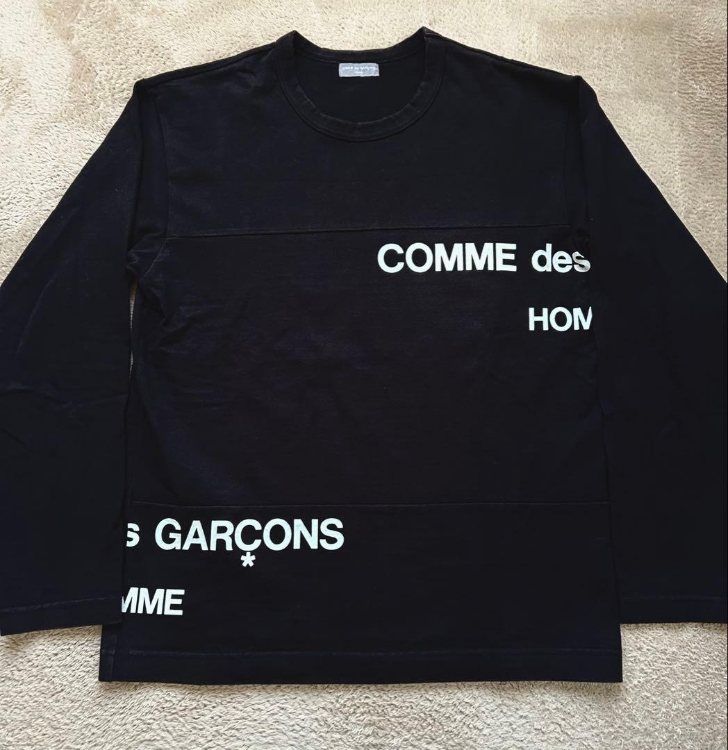 田中オム スプリットロゴ ずらしロゴ 切替カットソー コムデギャルソン