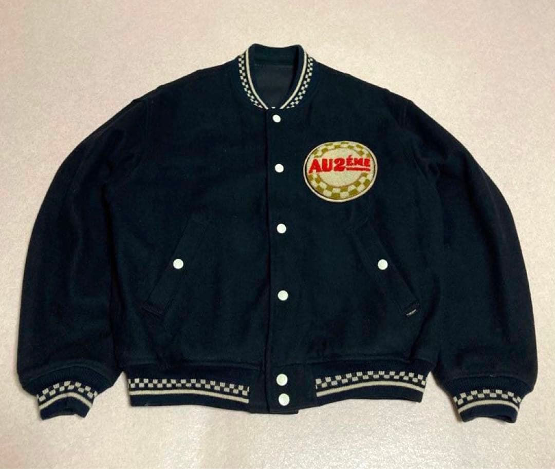 y2k 90s PPFM リバーシブル ウール ボンバージャケット スタジャン