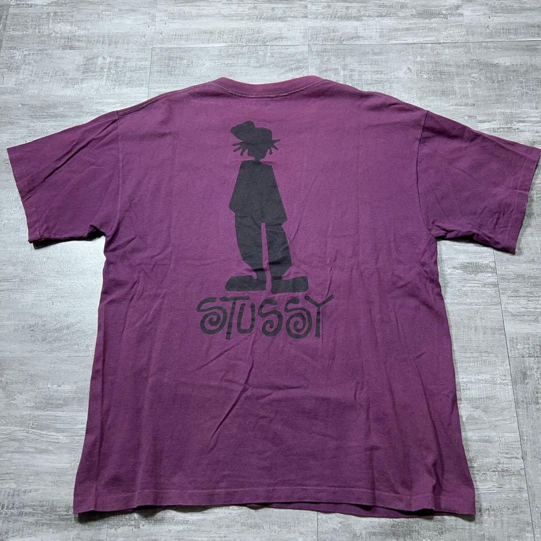 80s OLD STUSSY USA製 黒タグ シャドーマン Tシャツ XL