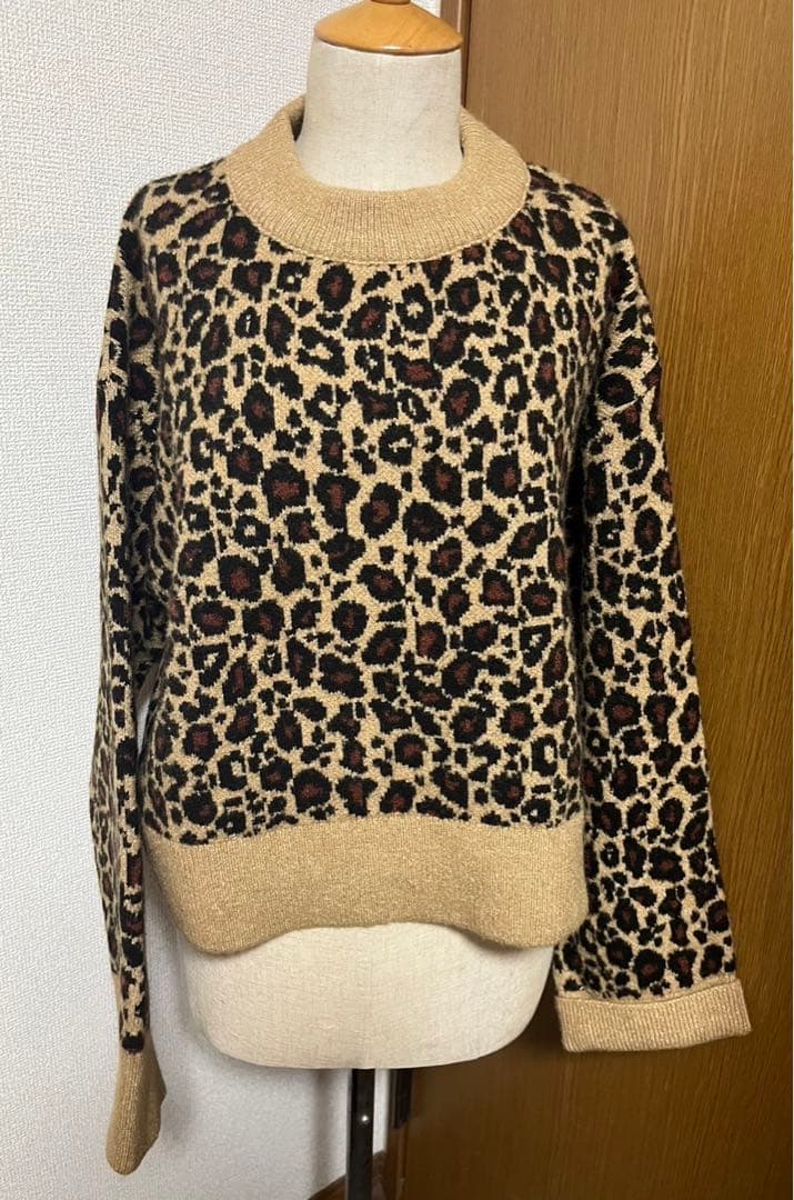 ZARA レオパード柄 ニット ヒョウ柄 ザラ 豹柄 トルコ セーター - メルカリ