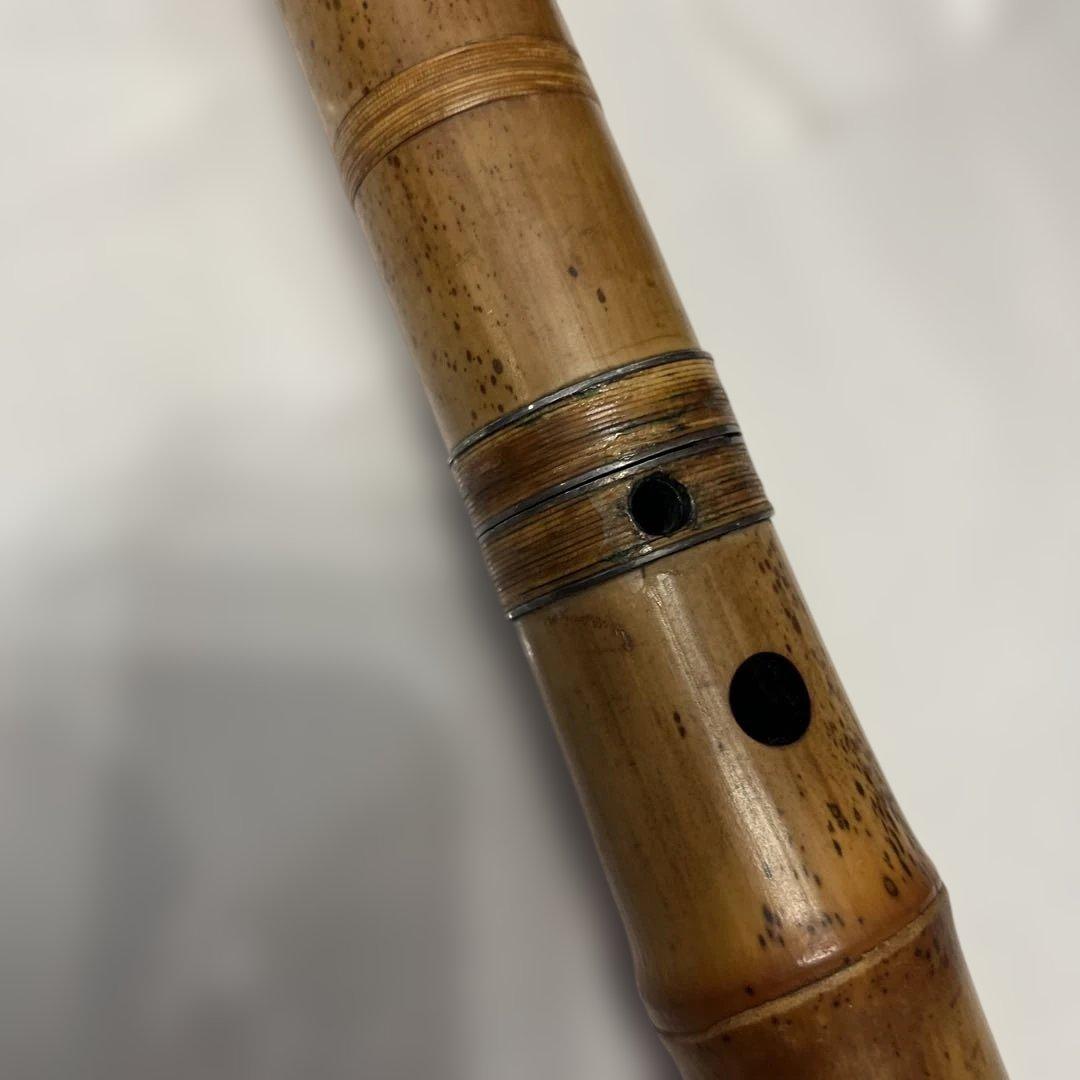 琴古流 尺八 竹治 二分割 1尺9寸 バチ型 唄口 美品